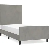 Syfax Estructura de cama sin colchón terciopelo gris claro 90x200 cm