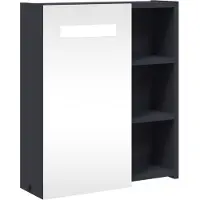Syfax Mueble de baño con espejo y luz LED gris 45x13x52 cm