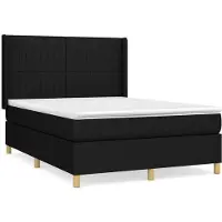 Syfax Cama box spring con colchón tela negro 140x190 cm