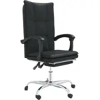Syfax Silla de oficina reclinable cuero sintético negro