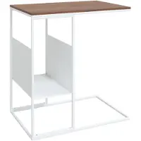 Syfax Mesa auxiliar de madera contrachapada blanca 55x36x59,5 cm