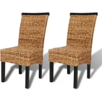 Syfax Sillas de comedor, 2 unidades. Fabricadas en madera maciza de abaca y mango