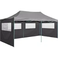 Syfax Carpa plegable profesional con 4 paredes acero antracita 3x6 m