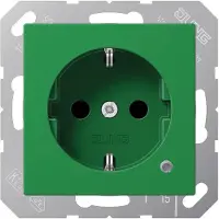 JUNG Enchufe SCHUKO, 16A, 250V, con protección táctil, modelo A 1520 BF KO GN (A1520BFKOGN)