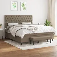 Prolenta Maison Exclusive: Base de cama con somier y colchón, color taupe, 160x200 cm, tapizado en tela