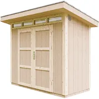 Timbela Casa de jardín + suelo + baldosas de betún - Cobertizo para herramientas B161 x L294 x H239 cm - M901A