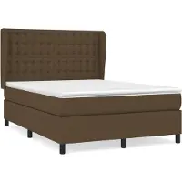 Syfax Cama box spring con colchón tela marrón oscuro 140x200 cm