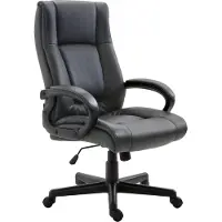 CLP Silla de oficina XL Sparta, tapizada en cuero sintético, giratoria y con altura ajustable, color: negro