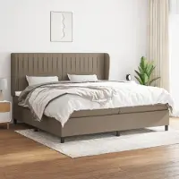 Prolenta Maison Exclusive: Cama con somier y colchón, color taupe, 200x200 cm, tapizada en tela