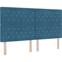 Syfax Cabecero LED con tiras LED Manual Azul Oscuro 180 cm Terciopelo