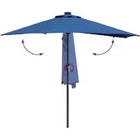 Syfax Sombrilla de jardín 294 x 150 x 223 cm Poliéster y Acero