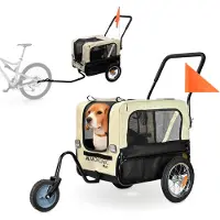 Mobiclinic Remolque para perros 2 en 1, carro de transporte multifuncional, cubierta impermeable, capacidad de 40 kg, tejido Oxford 600D, dimensiones 110x54x94 cm