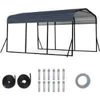 Costway , toldo para coche de 440x300 cm, garaje tipo toldo impermeable con estructura de metal y 4 patas inclinadas adicionales, refugio para automóviles, toldo para almacenamiento, toldo para fiestas