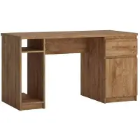 Wójcik Escritorio Fribo de 135,5 x 75 x 65 cm con cajón, ideal para el despacho, en madera de roble ribbeck