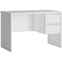 Wójcik Escritorio Fribo, 110x75x65 cm, 2 cajones sin tiradores, ideal para oficina en casa, color blanco