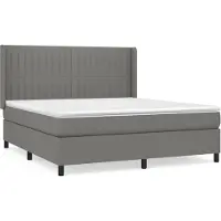 Syfax Cama box spring con colchón tela gris oscuro 180x200 cm