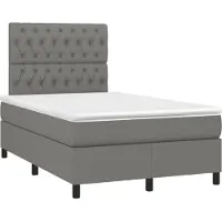 Prolenta Maison Exclusive: Base de cama con somier, colchón y luces LED, color gris oscuro, 120x190 cm, material: textil