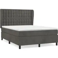 Syfax Cama box spring con colchón terciopelo gris oscuro 140x200 cm