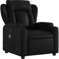 Syfax Sillón reclinable de masaje en piel sintética negra