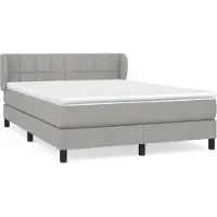 Syfax Cama box spring con colchón tela gris claro 140x200 cm