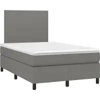 Prolenta Maison Exclusive: Base de cama con somier y colchón, color gris oscuro, 120x190 cm, tapizado en tela