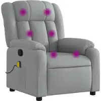 Syfax Sillón reclinable de masaje con tela gris claro