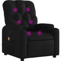 Syfax Sillón reclinable de masaje en piel sintética negra