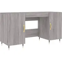 Syfax Escritorio gris Sonoma, 140x50x75 cm, fabricado en material de madera