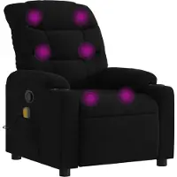 Syfax Sillón reclinable de masaje de tela negro