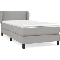 Syfax Cama box spring con colchón tela gris claro 100x200 cm