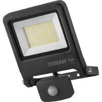 Osram Faro LED ENDURA FLOOD PC de 50W con sensor, 4000K, 5000 lúmenes, IP44, detector de movimiento infrarrojo, alcance ajustable hasta 9 metros, color gris oscuro