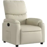 Syfax Sillón reclinable de cuero sintético crema