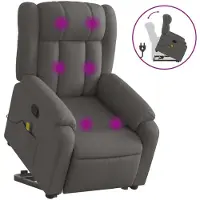 Syfax Silla de masaje reclinable de pie de tela gris oscuro
