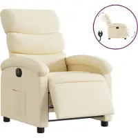 Sonstiges Sillón reclinable eléctrico de tela crema