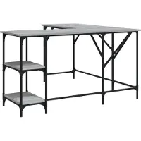 Syfax Escritorio madera de ingeniería gris Sonoma 139x139x75 cm