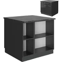 Vicco Isla de cocina Fame-Line Antracita alto brillo 90 cm sin encimera, Model 57411