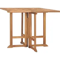 The Living Store Mesa de comedor de jardín plegable de , 90x90x75 cm, madera maciza de teca