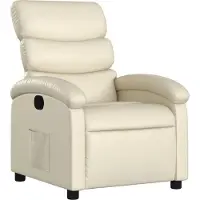Syfax Sillón reclinable de piel sintética color crema