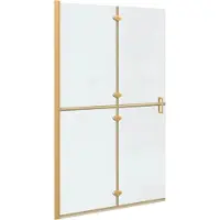Syfax Mampara de ducha transparente, color dorado, 120 x 6,5 x 190 cm