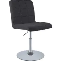 CLP Silla de comedor , modelo Ricky, con altura ajustable, giratoria, tapizada en tela, con función de giro de 360°, base en forma de trompeta, estructura de metal con acabado cromado, color: negro