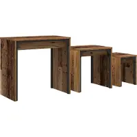 Syfax Mesa de Café 3 pcs Madera vieja Madera de ingeniería