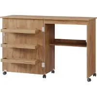 Vicco Mesa de costura Carmen Roble 118 x 77.5 cm con 3 estantes, Model 55379