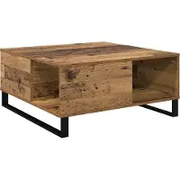Syfax Mesa de Café Madera envejecida 80 x 80 x 36,5 cm