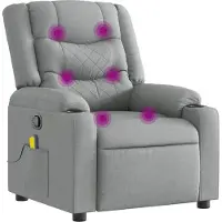 Syfax Sillón reclinable de masaje de tela gris claro