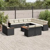 Prolenta Maison Exclusive: Juego de jardín de 14 piezas con sofá y cojines, color , fabricado en polirratán