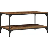 Syfax Mesa de Café Madera envejecida 80 x 50 x 40 cm