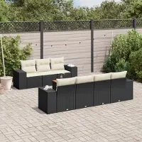 Prolenta Maison Exclusive: Juego de jardín de 8 piezas con cojines, fabricado en polirratán