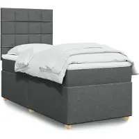 Prolenta Maison Exclusive - Base de cama con somier y colchón, color gris oscuro, 90x200 cm, material: textil