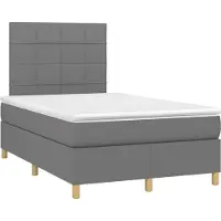 Prolenta Maison Exclusive: Base de cama con somier, colchón y luces LED, color gris oscuro, 120x190 cm, material: textil