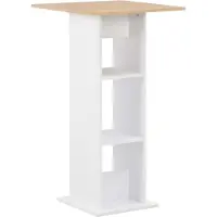 Syfax Mesa alta de bar blanco y roble Sonoma 60x60x110 cm